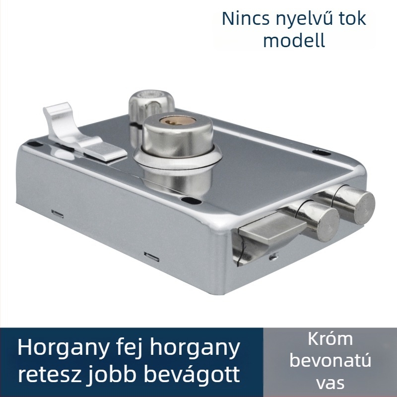 Régi stílusú betörés elleni ajtózár külső ajtóra, acélból, teljes készlet