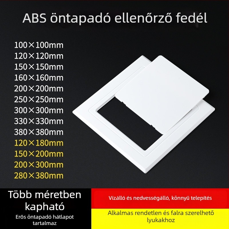 ABS síkra szerelt hozzáférési panel klímacsöveihez, gipszkarton mennyezet, dekoratív fedél a fürdőszobai szellőzőhöz