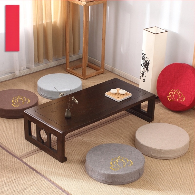 Japán stílusú len tatami párna meditációhoz és imádsához, vastagodott és mosógépben mosható