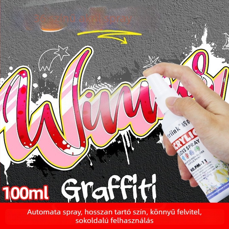 Olajfestéshez vízbázisú akril spray pigment, 100 ml, nagy kapacitás, gyerekek DIY festéséhez, környezetbarát tinta