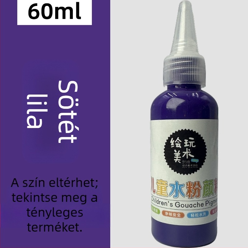60 ml gyermekeknek gouache festék készlet – mosható, kreatív ujjfestés, DIY graffiti