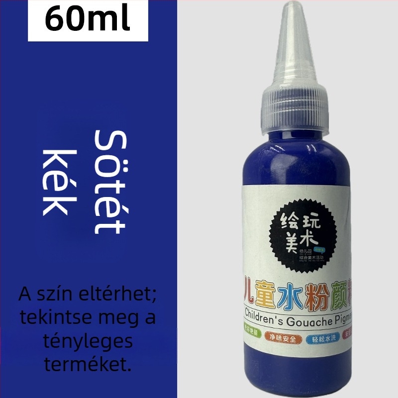 60 ml gyermekeknek gouache festék készlet – mosható, kreatív ujjfestés, DIY graffiti