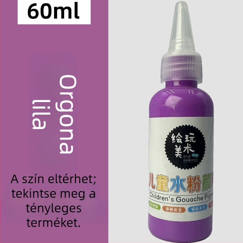 60 ml gyermekeknek gouache festék készlet – mosható, kreatív ujjfestés, DIY graffiti
