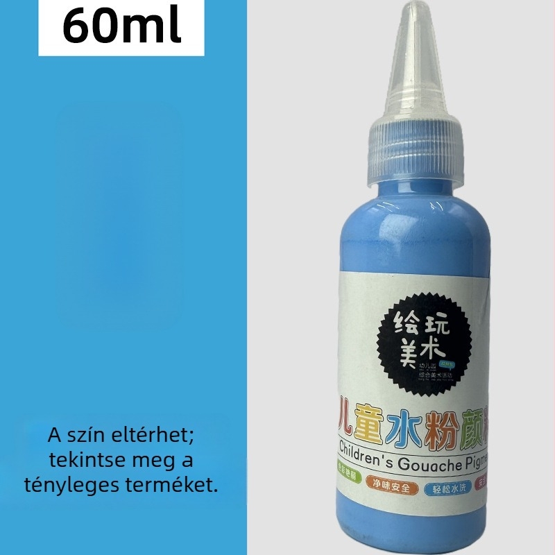 60 ml gyermekeknek gouache festék készlet – mosható, kreatív ujjfestés, DIY graffiti