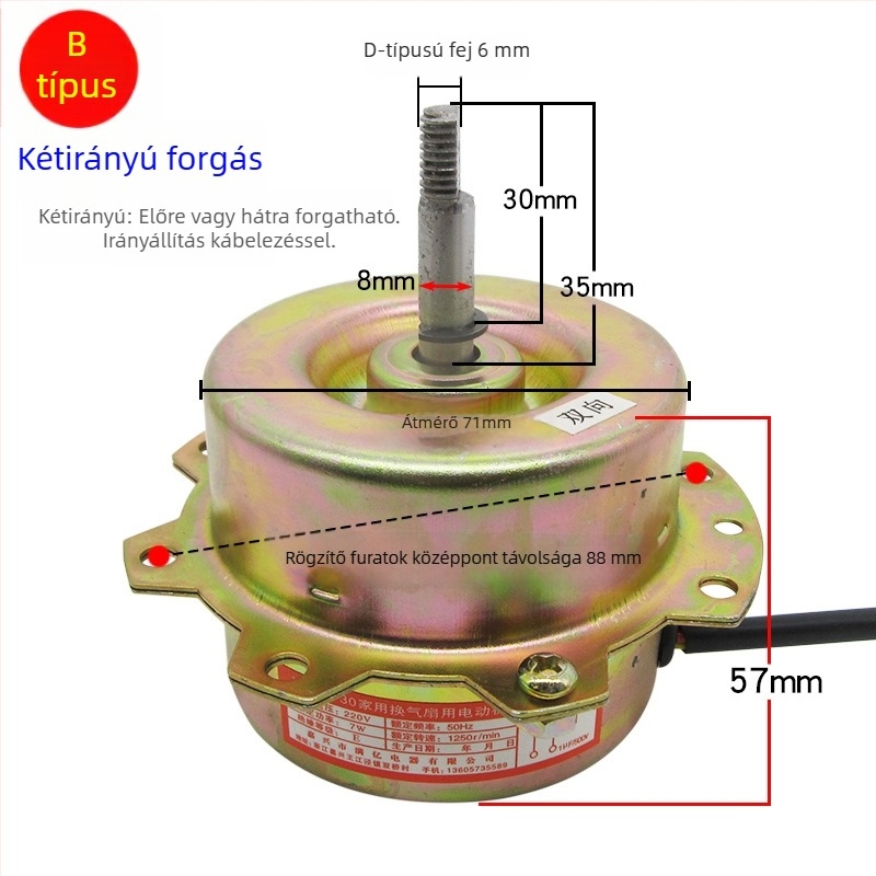 YYHS-30/40 Integrált mennyezeti szellőző ventilátor motor, univerzális tiszta rézhuzalos motor golyóscsapágyakkal