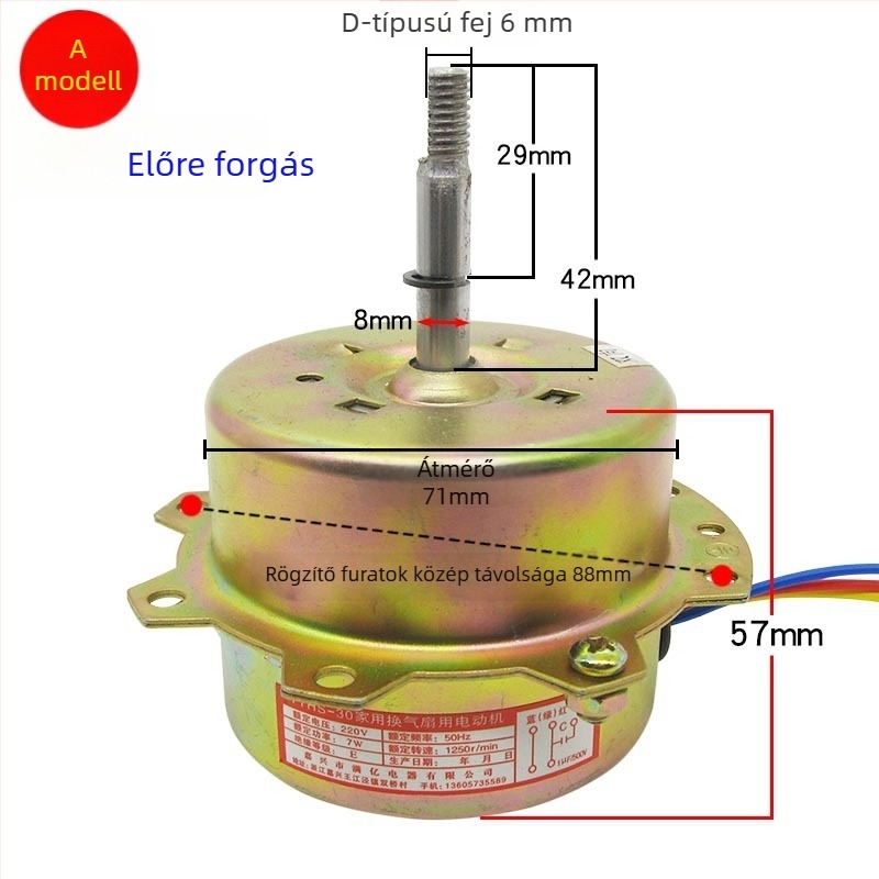 YYHS-30/40 Integrált mennyezeti szellőző ventilátor motor, univerzális tiszta rézhuzalos motor golyóscsapágyakkal