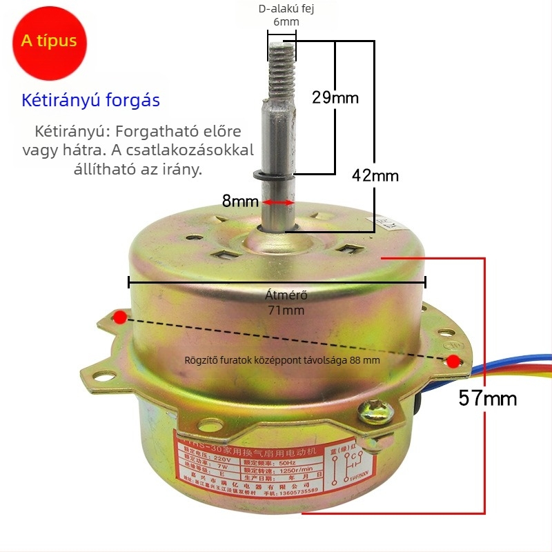YYHS-30/40 Integrált mennyezeti szellőző ventilátor motor, univerzális tiszta rézhuzalos motor golyóscsapágyakkal