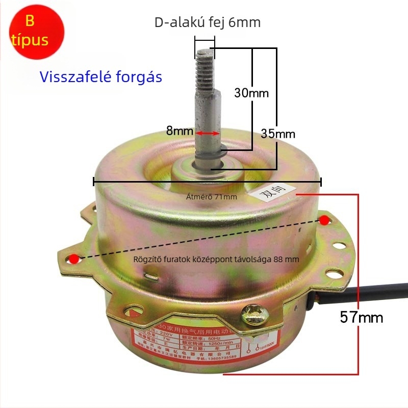 YYHS-30/40 Integrált mennyezeti szellőző ventilátor motor, univerzális tiszta rézhuzalos motor golyóscsapágyakkal