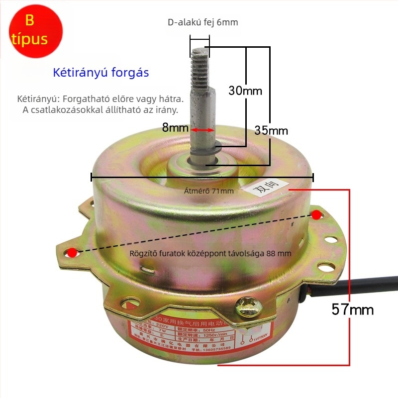 YYHS-30/40 Integrált mennyezeti szellőző ventilátor motor, univerzális tiszta rézhuzalos motor golyóscsapágyakkal