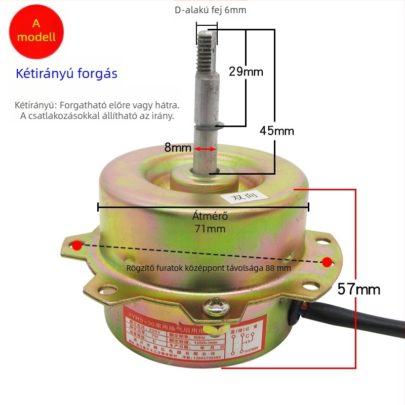 YYHS-30/40 Integrált mennyezeti szellőző ventilátor motor, univerzális tiszta rézhuzalos motor golyóscsapágyakkal