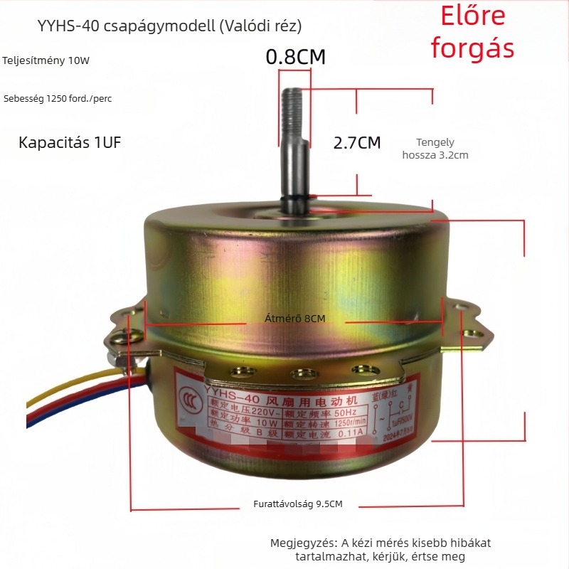 YYHS-30/40 Integrált mennyezeti szellőző ventilátor motor, univerzális tiszta rézhuzalos motor golyóscsapágyakkal