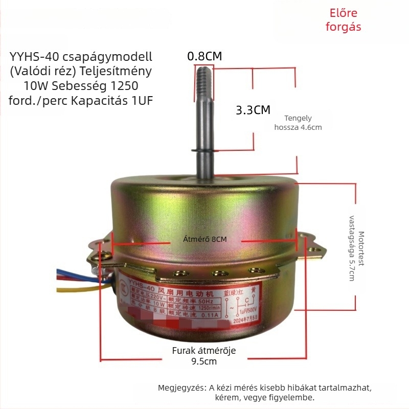 YYHS-30/40 Integrált mennyezeti szellőző ventilátor motor, univerzális tiszta rézhuzalos motor golyóscsapágyakkal