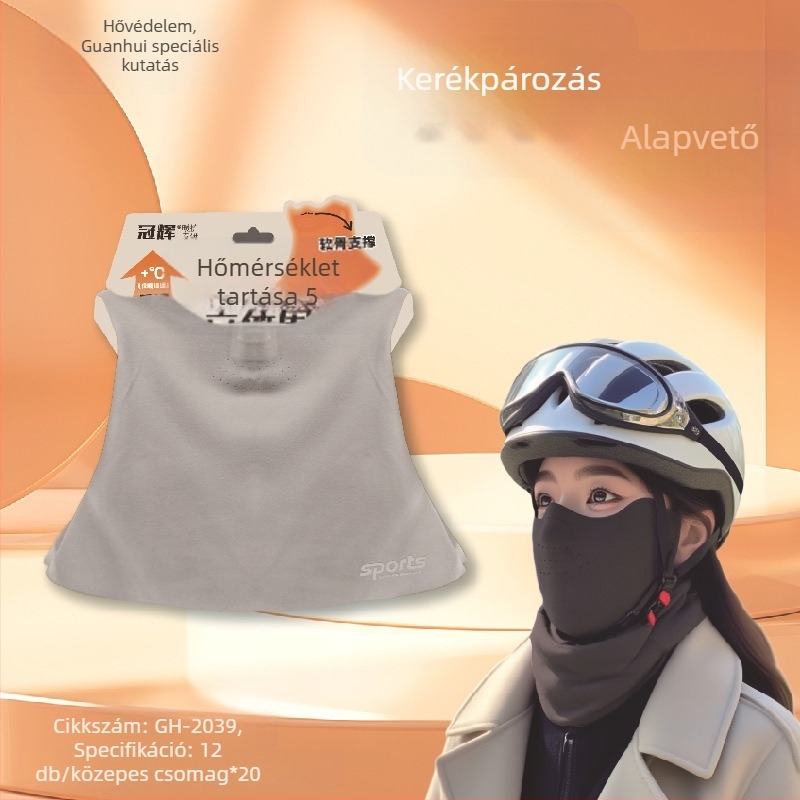 Guanhui téli arcmaszk fülvédővel és fejfedővel — meleg, vastag arcmaszk kerékpározáshoz és síeléshez, uniszex