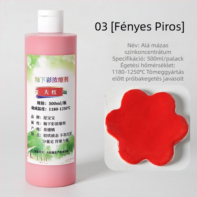 Aláglazúros kerámia pigment – közepes hőmérsékletű kerámia festék, körülbelül 750 g, nagy üveg, Jingdezhen aláglazúros festék-koncentrátum