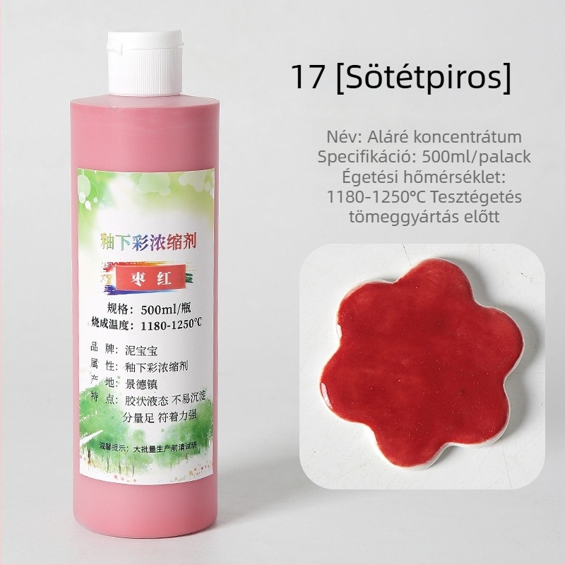 Aláglazúros kerámia pigment – közepes hőmérsékletű kerámia festék, körülbelül 750 g, nagy üveg, Jingdezhen aláglazúros festék-koncentrátum
