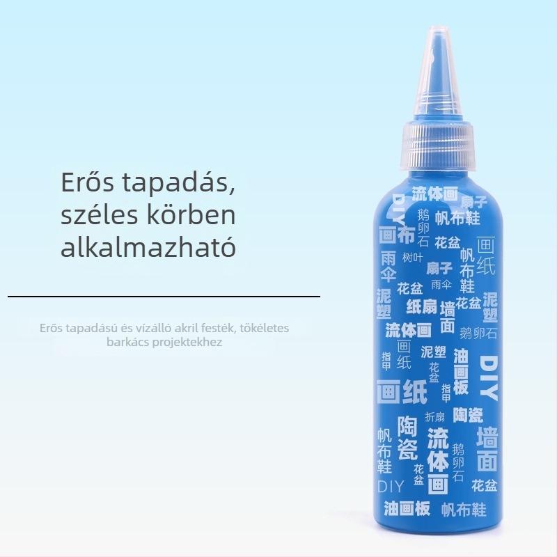 100 ml-es akril festék készlet gyerekeknek – vízálló gipszbaba festéséhez, akvarell és gouache