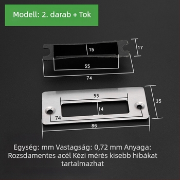 Fából készült ajtó zár készlet: zártest, keretvezető lemez, zárólemez, szélső szalag