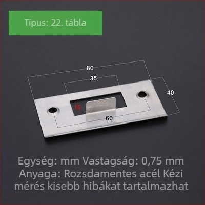 Fából készült ajtó zár készlet: zártest, keretvezető lemez, zárólemez, szélső szalag