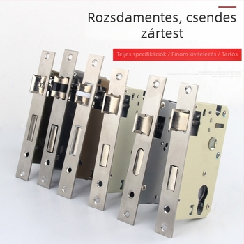 Beltéri univerzális faajtó zártest, méretek 50/50/58, csendes zárás, rozsdamentes acél zártest és cilinder