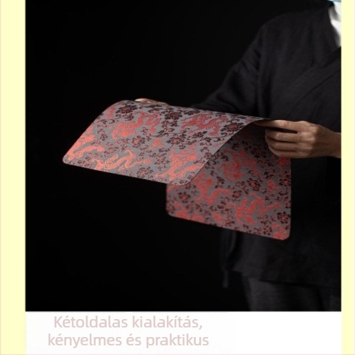 Kínai Zen ihletésű tea ceremóniára szolgáló törölköző, nedvszívó és foltálló, textil tea-mat kiegészítő