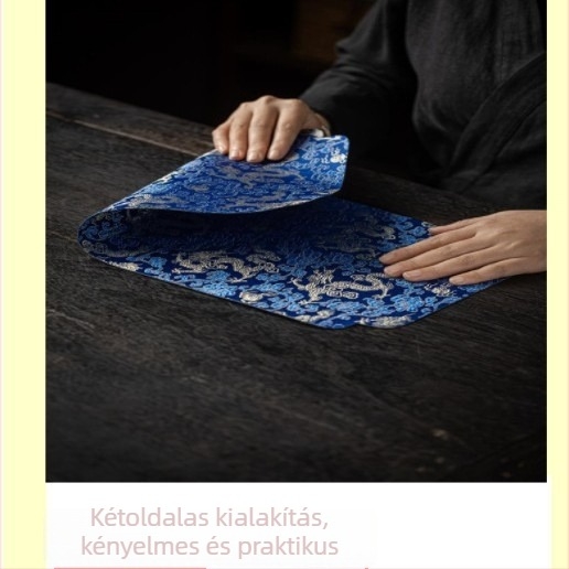 Kínai Zen ihletésű tea ceremóniára szolgáló törölköző, nedvszívó és foltálló, textil tea-mat kiegészítő