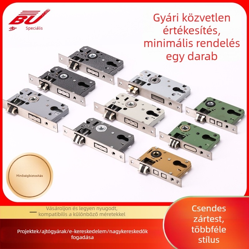 Beltéri ajtózár 5058, mágneses, csendes működés, test cinkötvözet, fogantyús zár, csatornás beépítés, kulcs nélküli
