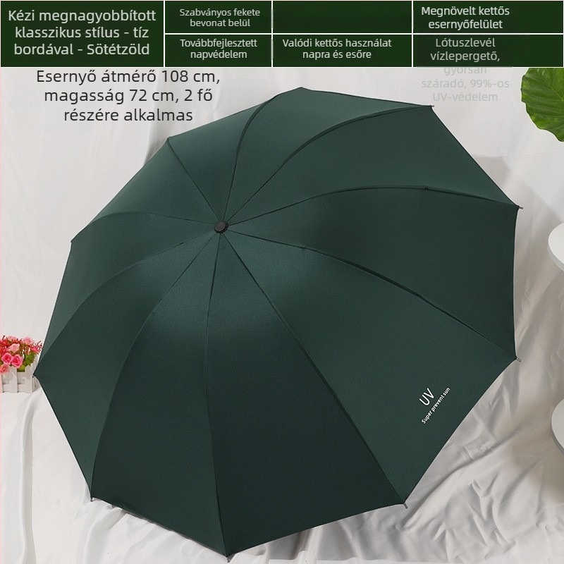Automatikus esernyő egyedi logóval, napsütés és eső elleni kettős használatú összecsukható esernyő, UV védelem