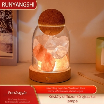 Természetes kristály nyers kő illóolaj diffúzióhoz és aromaterápiához, lángmentes éjszakai fény otthonban és hálószobában, dekoratív hangulatvilágítás