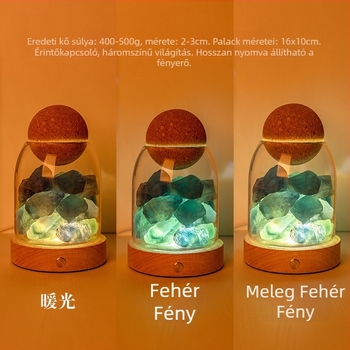 Természetes kristály nyers kő illóolaj diffúzióhoz és aromaterápiához, lángmentes éjszakai fény otthonban és hálószobában, dekoratív hangulatvilágítás