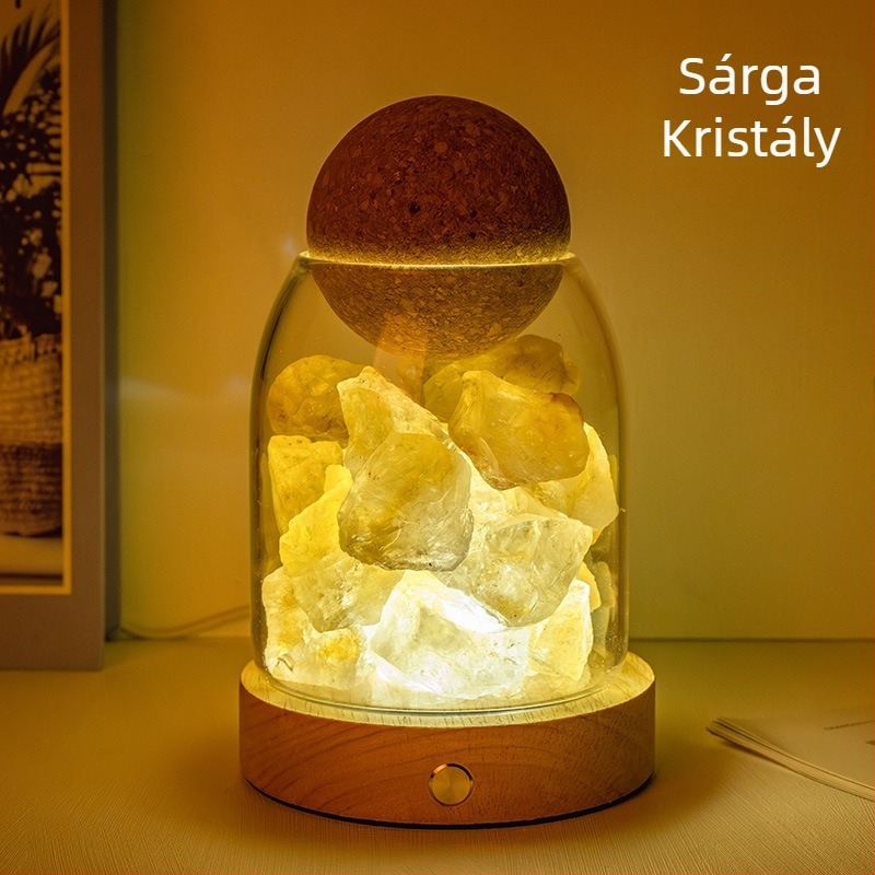 Természetes kristály nyers kő illóolaj diffúzióhoz és aromaterápiához, lángmentes éjszakai fény otthonban és hálószobában, dekoratív hangulatvilágítás
