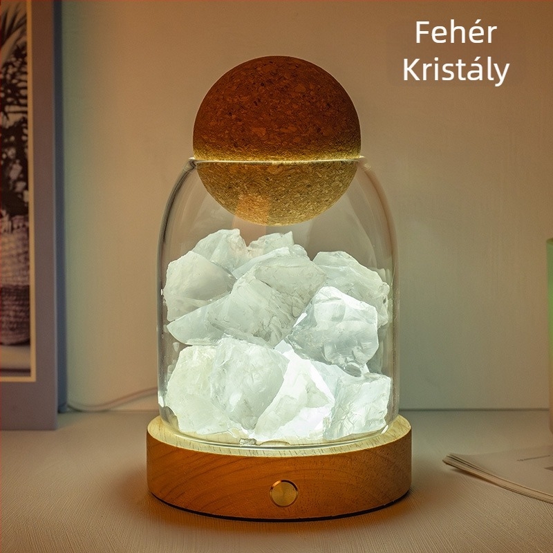 Természetes kristály nyers kő illóolaj diffúzióhoz és aromaterápiához, lángmentes éjszakai fény otthonban és hálószobában, dekoratív hangulatvilágítás