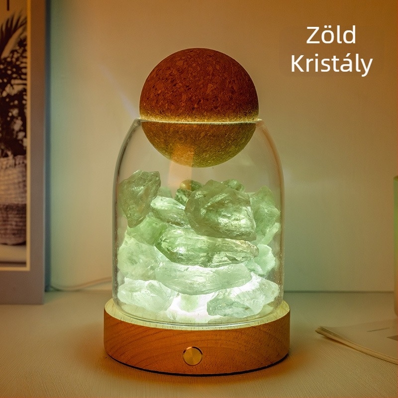 Természetes kristály nyers kő illóolaj diffúzióhoz és aromaterápiához, lángmentes éjszakai fény otthonban és hálószobában, dekoratív hangulatvilágítás