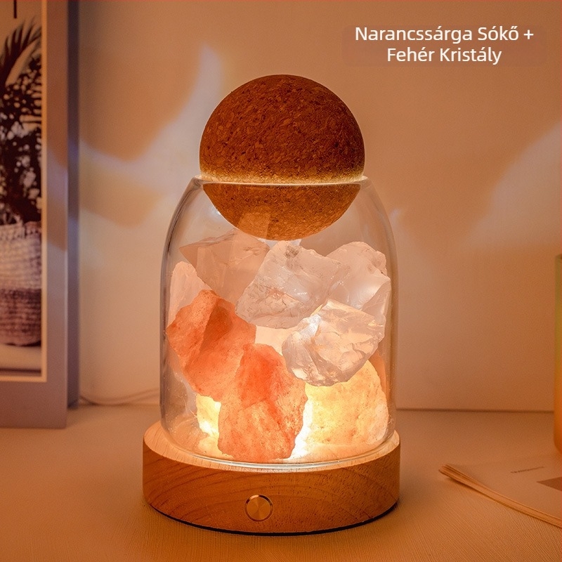 Természetes kristály nyers kő illóolaj diffúzióhoz és aromaterápiához, lángmentes éjszakai fény otthonban és hálószobában, dekoratív hangulatvilágítás
