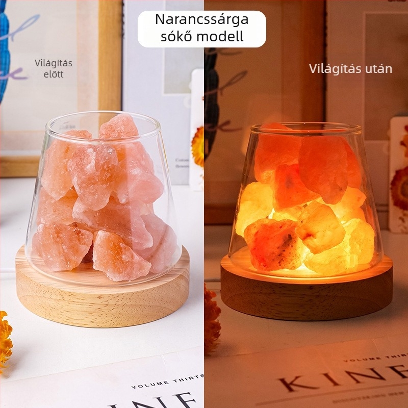 Természetes kristály nyers kő illóolaj diffúzióhoz és aromaterápiához, lángmentes éjszakai fény otthonban és hálószobában, dekoratív hangulatvilágítás