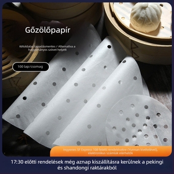 100 darab gőzölőpapír, egyszer használatos háztartási szilikon-olajos, tapadásmentes gőzölő alátét, gőzölő betét zsemle és gőzölt kenyér számára