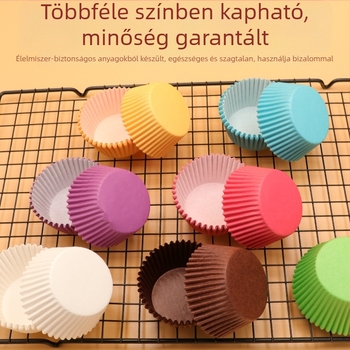 Élelmiszer-minőségű papíralapú muffinformák, Snow pastry papírtálcák, magas hőmérsékletnek ellenálló, olajmentes bevonattal, sütőbe használható muffinformák