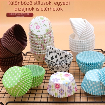 Élelmiszer-minőségű papíralapú muffinformák, Snow pastry papírtálcák, magas hőmérsékletnek ellenálló, olajmentes bevonattal, sütőbe használható muffinformák