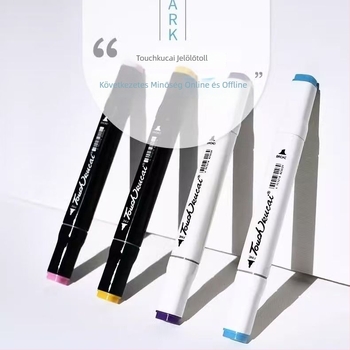 Touch olaj alapú, kétoldalas marker készlet, 12 szín, alkoholos akvarell marker diákoknak és gyerekeknek