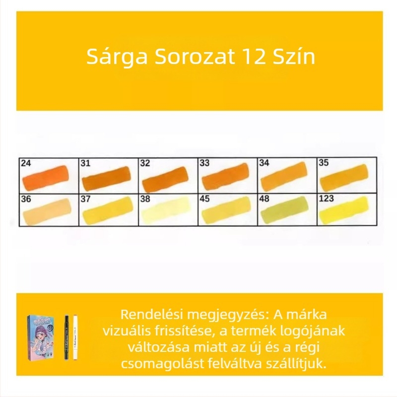 Touch olaj alapú, kétoldalas marker készlet, 12 szín, alkoholos akvarell marker diákoknak és gyerekeknek