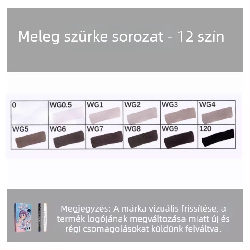 Touch olaj alapú, kétoldalas marker készlet, 12 szín, alkoholos akvarell marker diákoknak és gyerekeknek