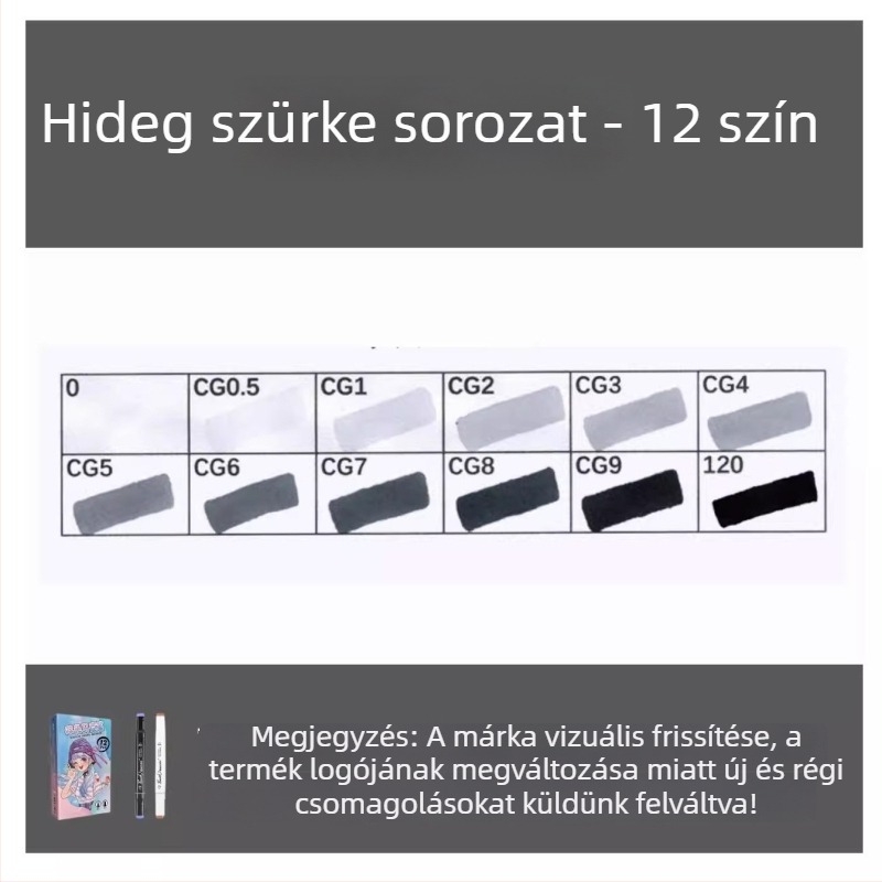 Touch olaj alapú, kétoldalas marker készlet, 12 szín, alkoholos akvarell marker diákoknak és gyerekeknek