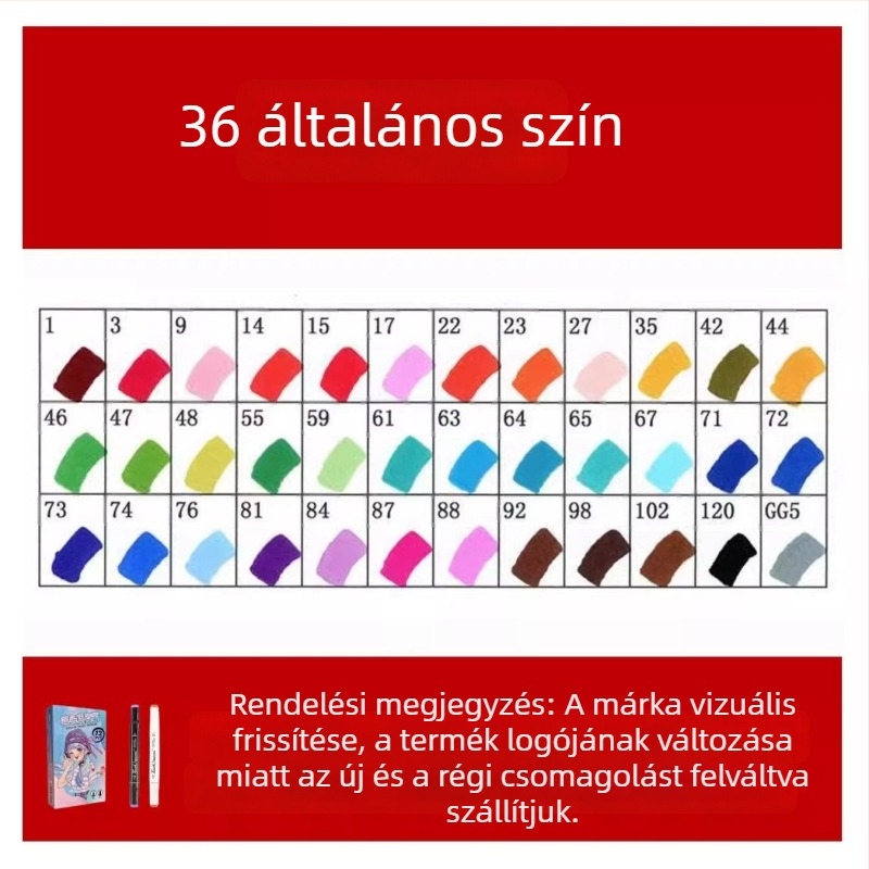 Touch olaj alapú, kétoldalas marker készlet, 12 szín, alkoholos akvarell marker diákoknak és gyerekeknek