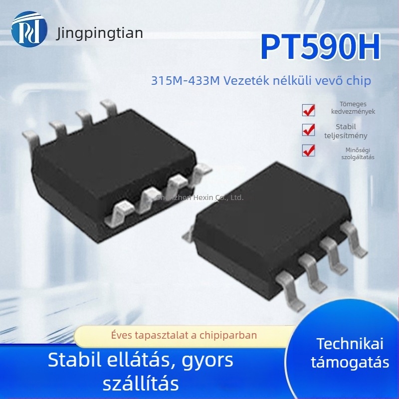 PT590H vezeték nélküli vevőchip, kompatibil WL520 WS490, alacsony energiafogyasztás, 315–433 MHz, WF480 alkatrészek
