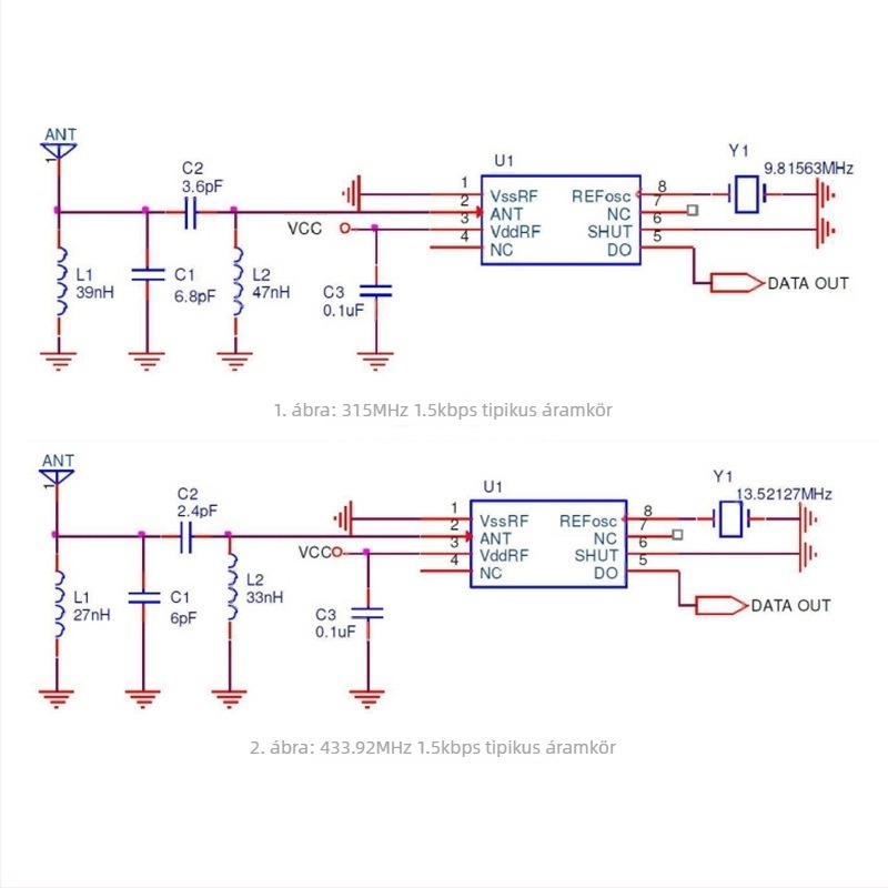 PT590H vezeték nélküli vevőchip, kompatibil WL520 WS490, alacsony energiafogyasztás, 315–433 MHz, WF480 alkatrészek