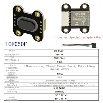 TOF050F 200F400F lézeres távolságmérő modul MODBUS IIC soros kimenettel, több üzemmódban