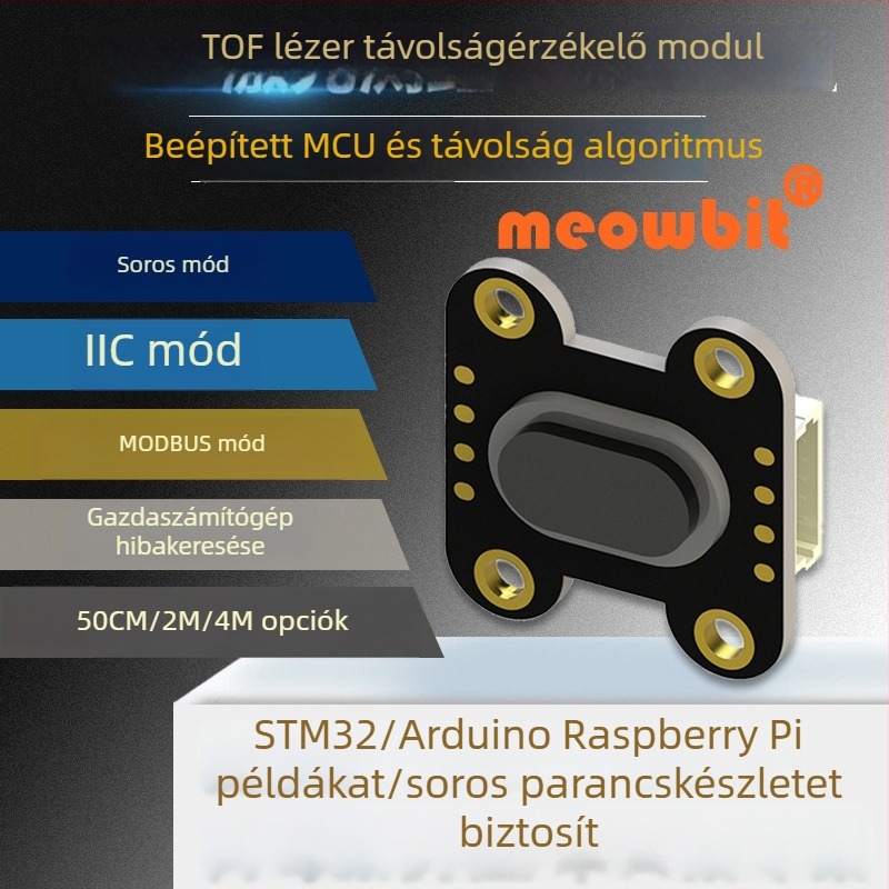 TOF050F 200F400F lézeres távolságmérő modul MODBUS IIC soros kimenettel, több üzemmódban