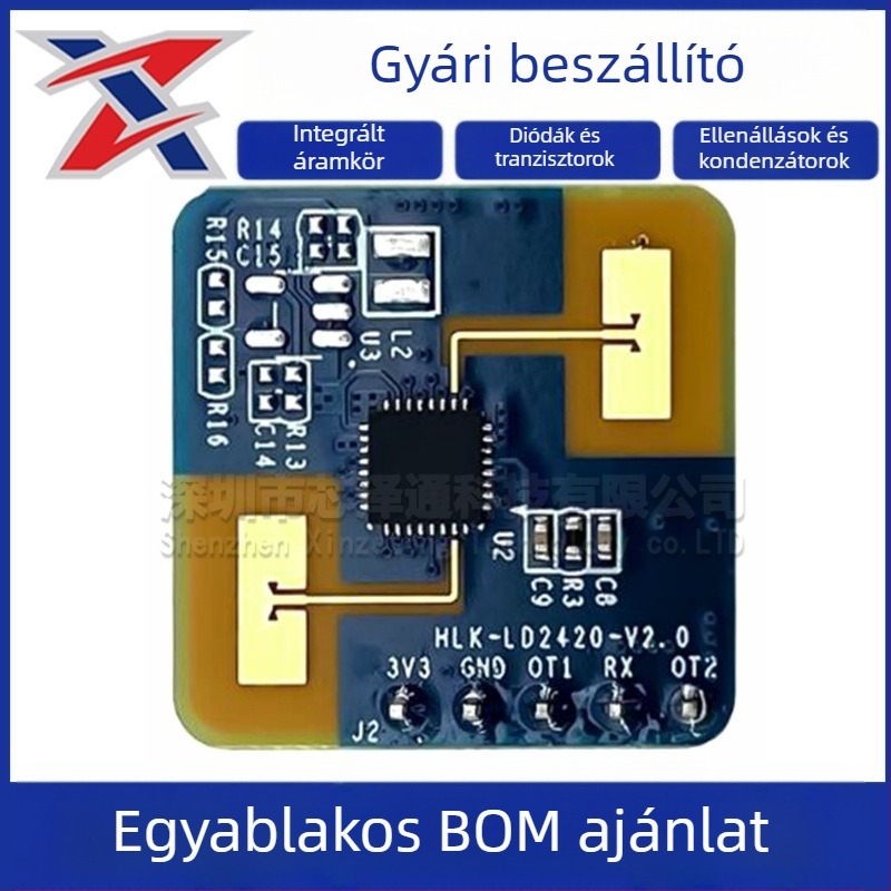 HLK-LD2420 24 GHz-es milliméteres radar emberi jelenlét és finom mozgás észlelésére