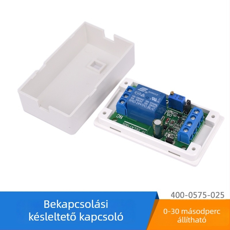 Autóba való késleltető relé a bekapcsoláshoz, 12V–24V, automatikus aktiválás, indítás/megállítás, akkumulátorvédelem, újraindítás elleni védelem