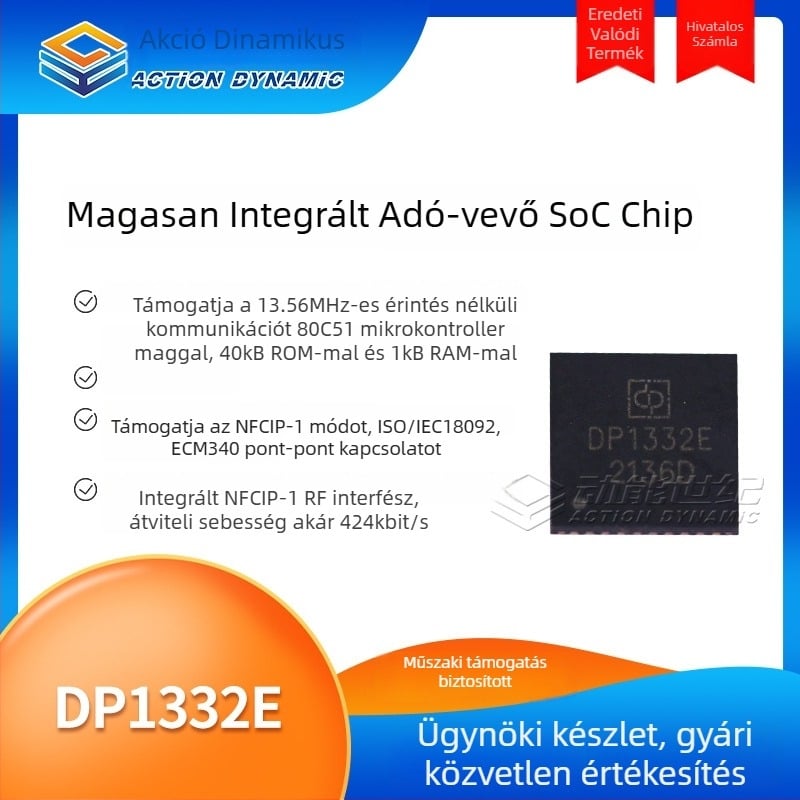 DP1332E demópanel NFC/RFID kártyaolvasó chiphez, 13.56 MHz