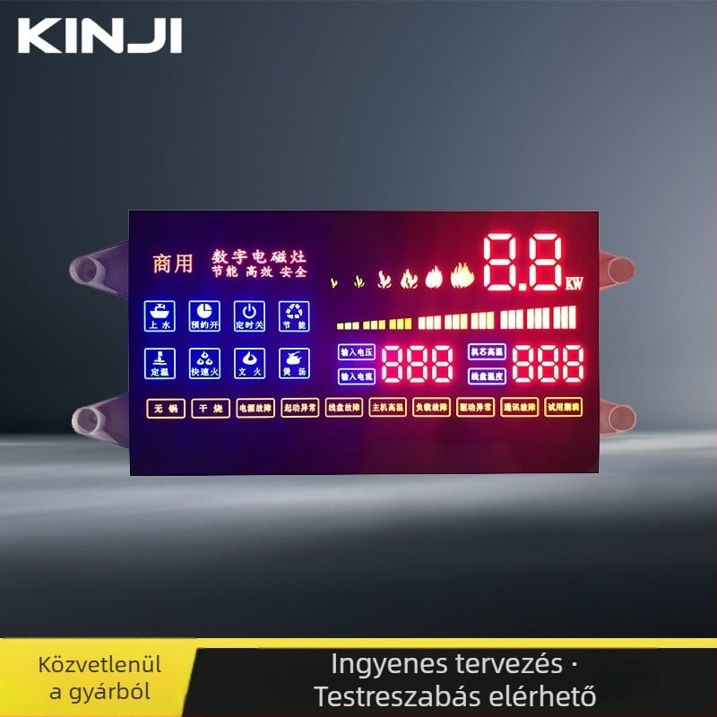 LED digitális kijelző beépített meghajtóval és integrált kijelzővel kereskedelmi indukciós főzőlaphoz, nagy teljesítményű